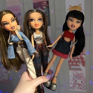 Lot of 3 Bratz Dolls with Accessories